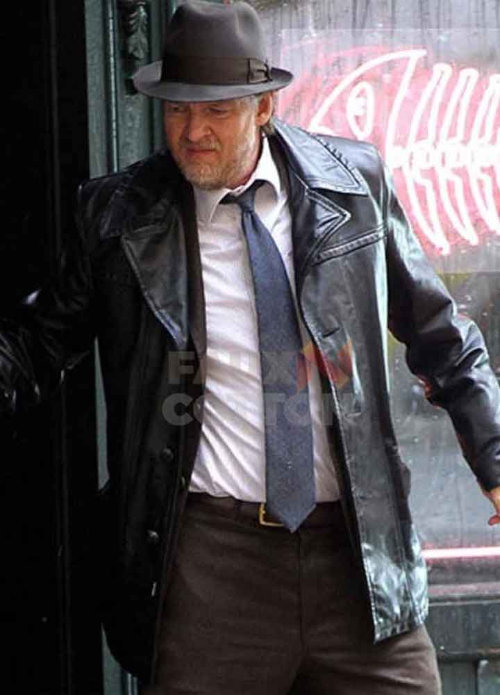 Gotham Donal Logue Black Leather Coat